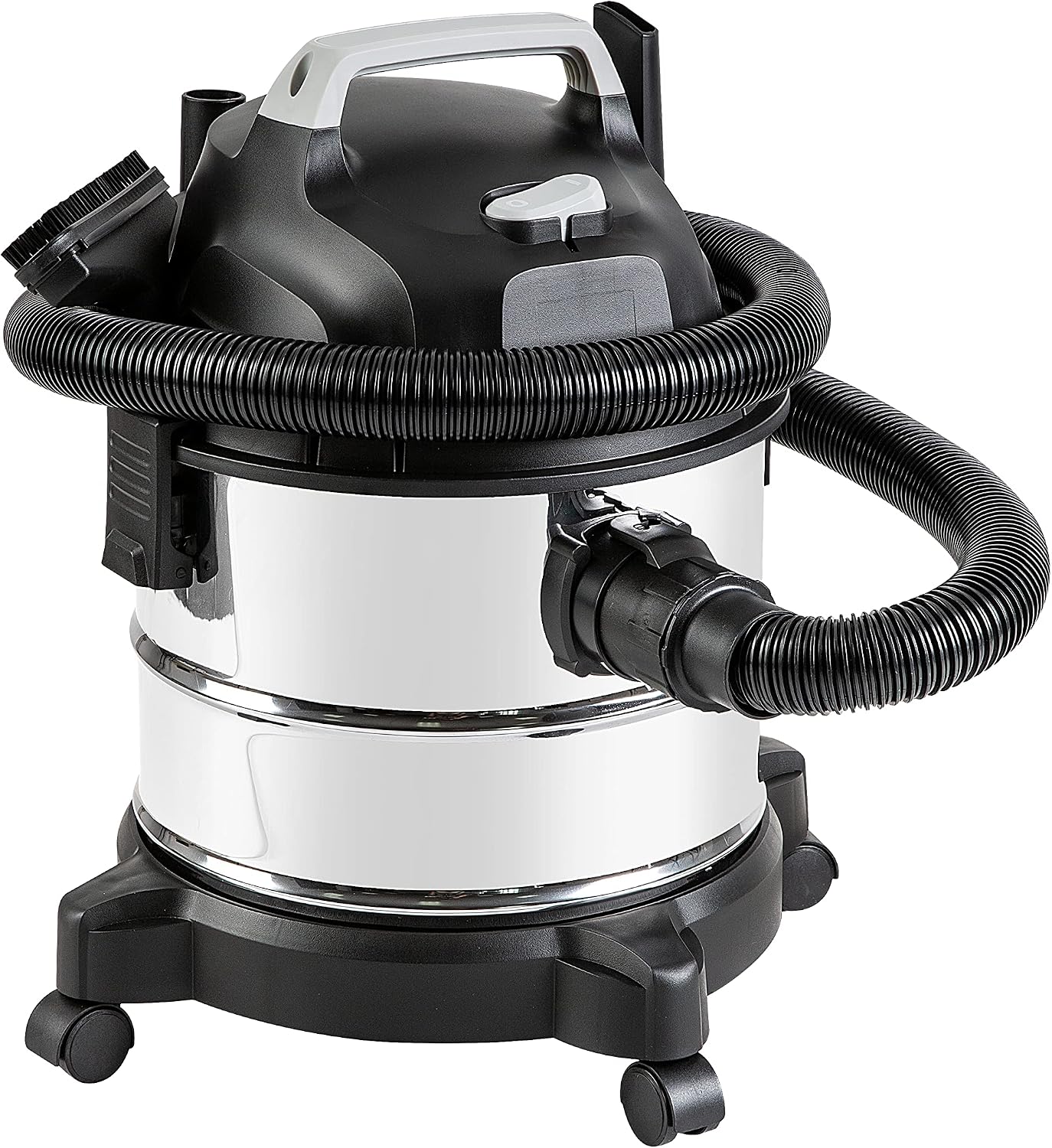 AUCT 24956 - Amazon Basics Wet Dry Shop Vacuum Cleaner, 4 Gallon, 3 HP Stainless Steel, Grey/Black