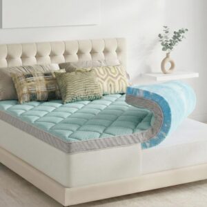AUCT 23199 - $80 Novilla Full 4 Inch Memory Foam Mattress Topper, Dual Layer Gel Cooling Pad