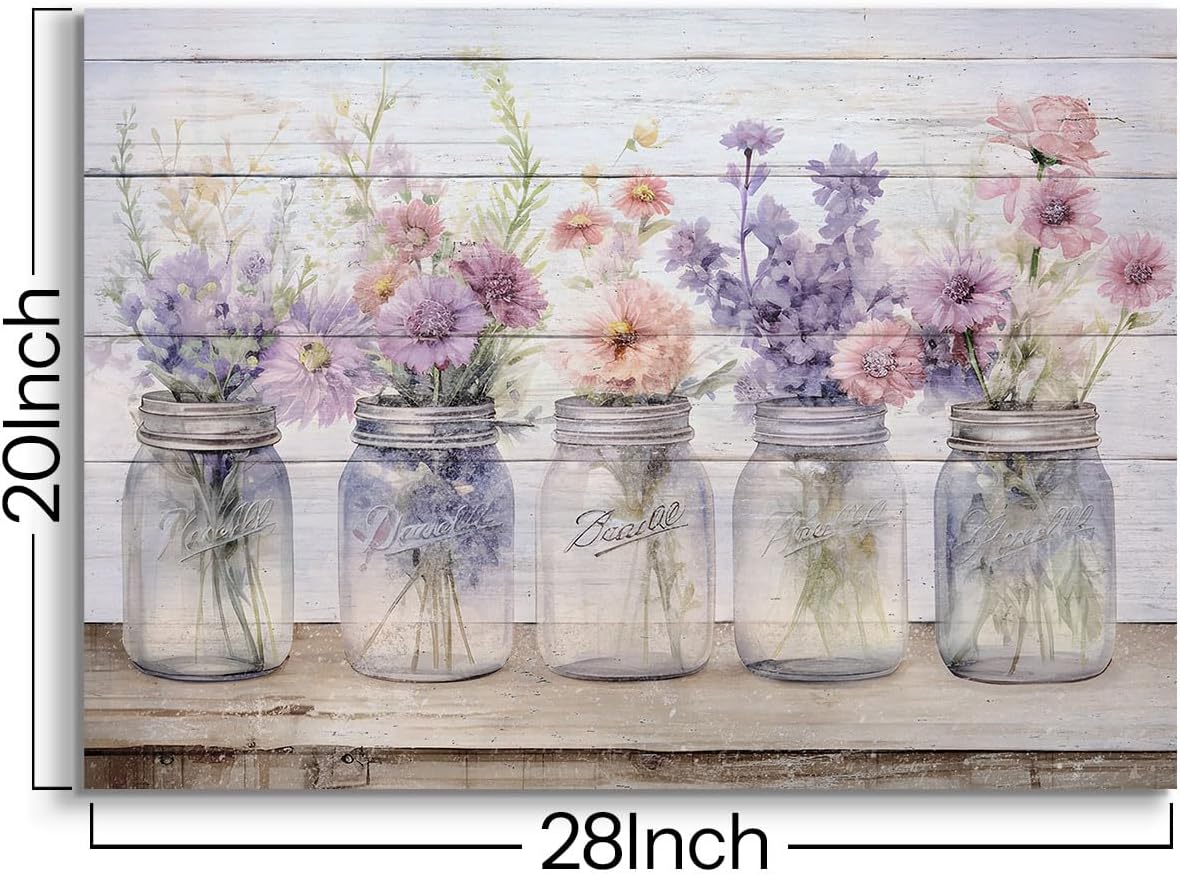 AUCT 23249 - Farmhouse Decor Wall Art Purple Pink Flowers Painting Prints Watercolor Floral Plants Pict - Image 2