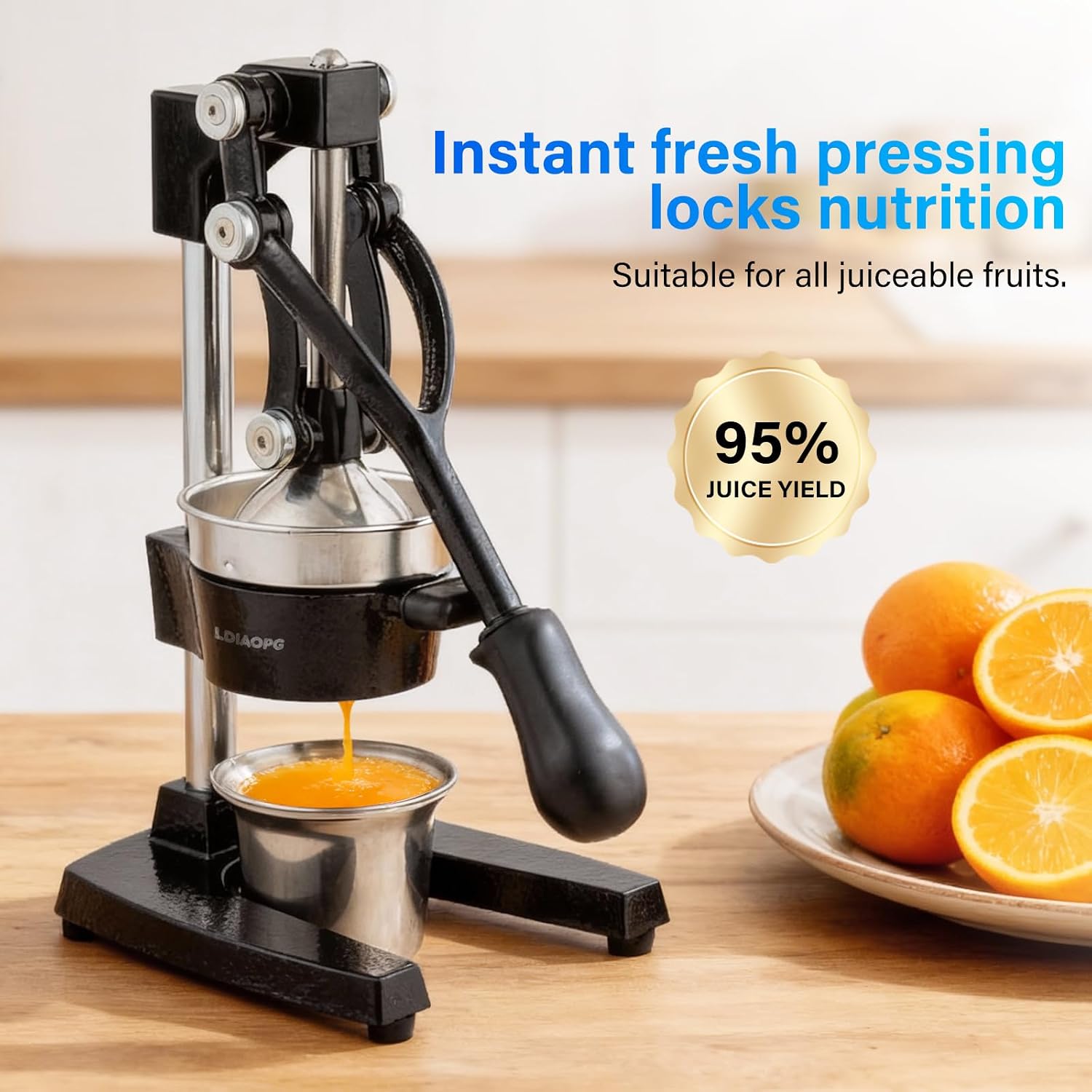 AUCT 24973 - $65 Cast Iron manual juicer, Hand Citrus juicer press, Orange Lemon Squeezer,Heavy Duty Ma - Image 3
