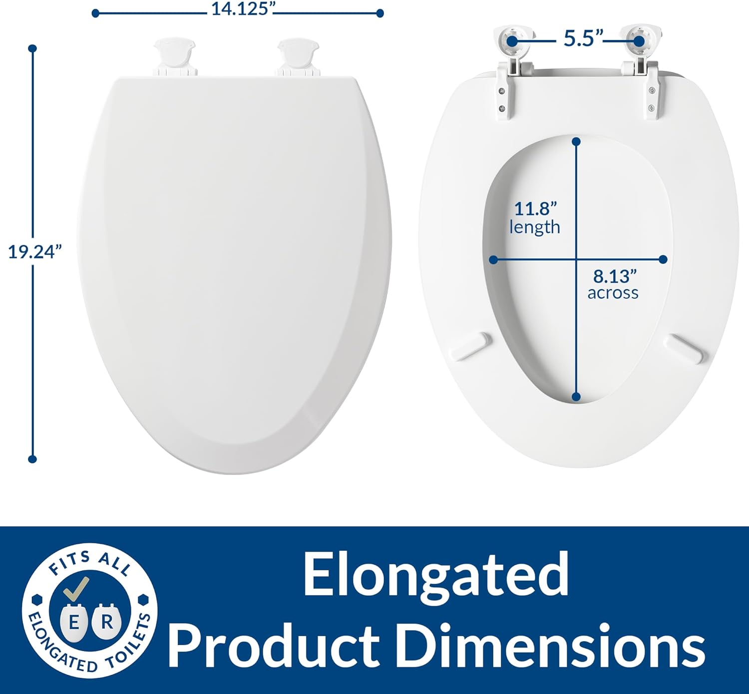 AUCT 23128 - Bemis 1500EC Durable Wood Toilet Seat with Easy Clean Hinges, Made in USA, Elongated, Ice - Image 3