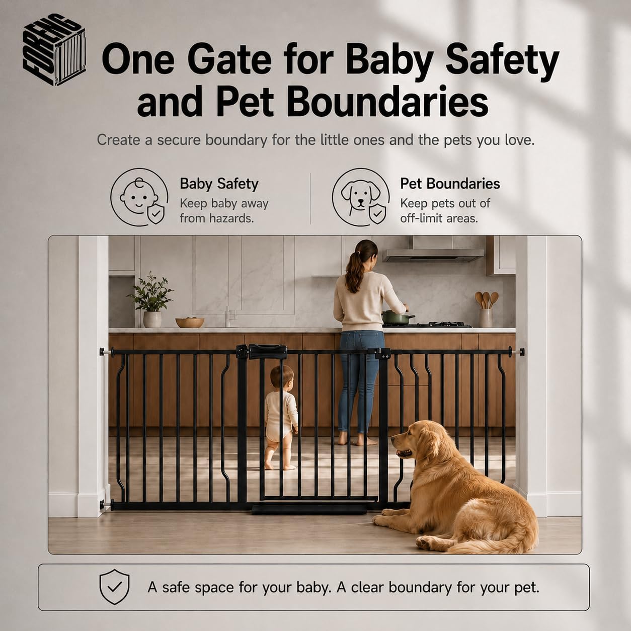 AUCT 22834 - $160 Extra Wide Baby Gate, Fits 52.7 62.2 in Openings, Sturdy & No Drill - Image 3