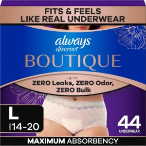 AUCT 24804 - $67 Always Discreet Boutique Incontinence and Postpartum Underwear for Women, Maximum Prot