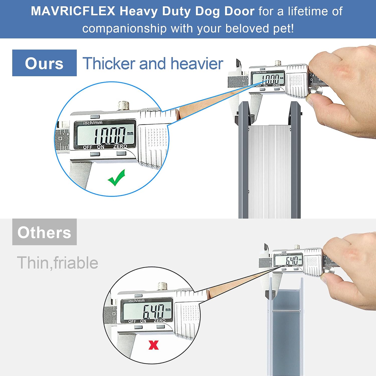 AUCT 24824 - $160 MAVRICFLEX Heavy Duty Aluminum Dog Door for Door, Large, Dark Gray - Image 3