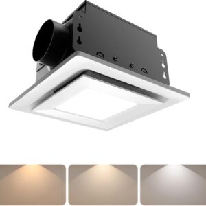 AUCT 24970 - $57 Bathroom Exhaust Fan with Light, Fits 7.5" X 7.6" Openings,110CFM&0.8 Sones