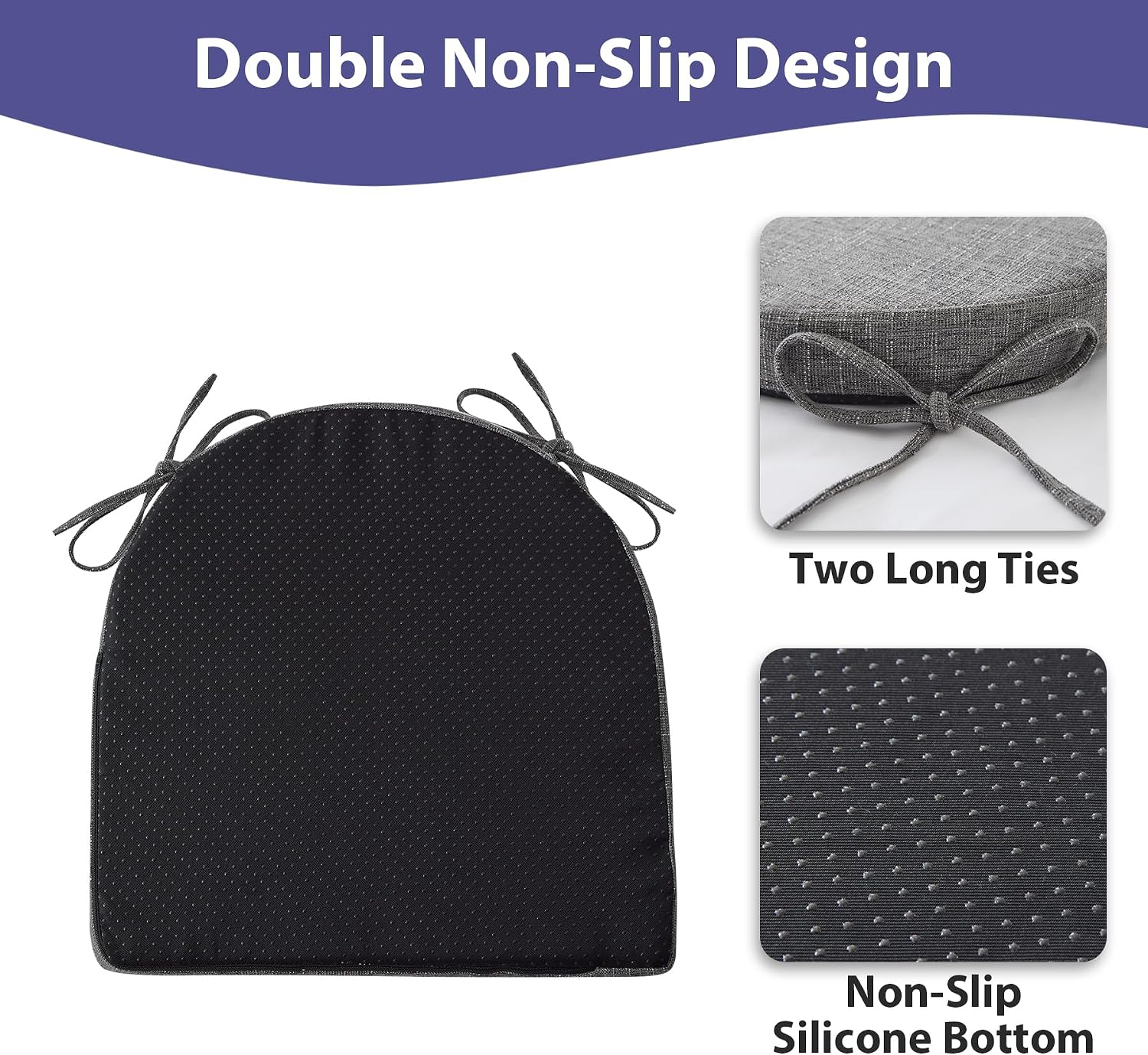 AUCT 22960 - IPYNBAP Chair Cushions for Dining Chairs, Kitchen Chair Cushions, 16' x 16' x 2', Non Slip - Image 4
