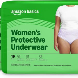 AUCT 24836 - Amazon Basics Maximum Absorbency Incontinence Underwear for Women, Disposable Postpartum,
