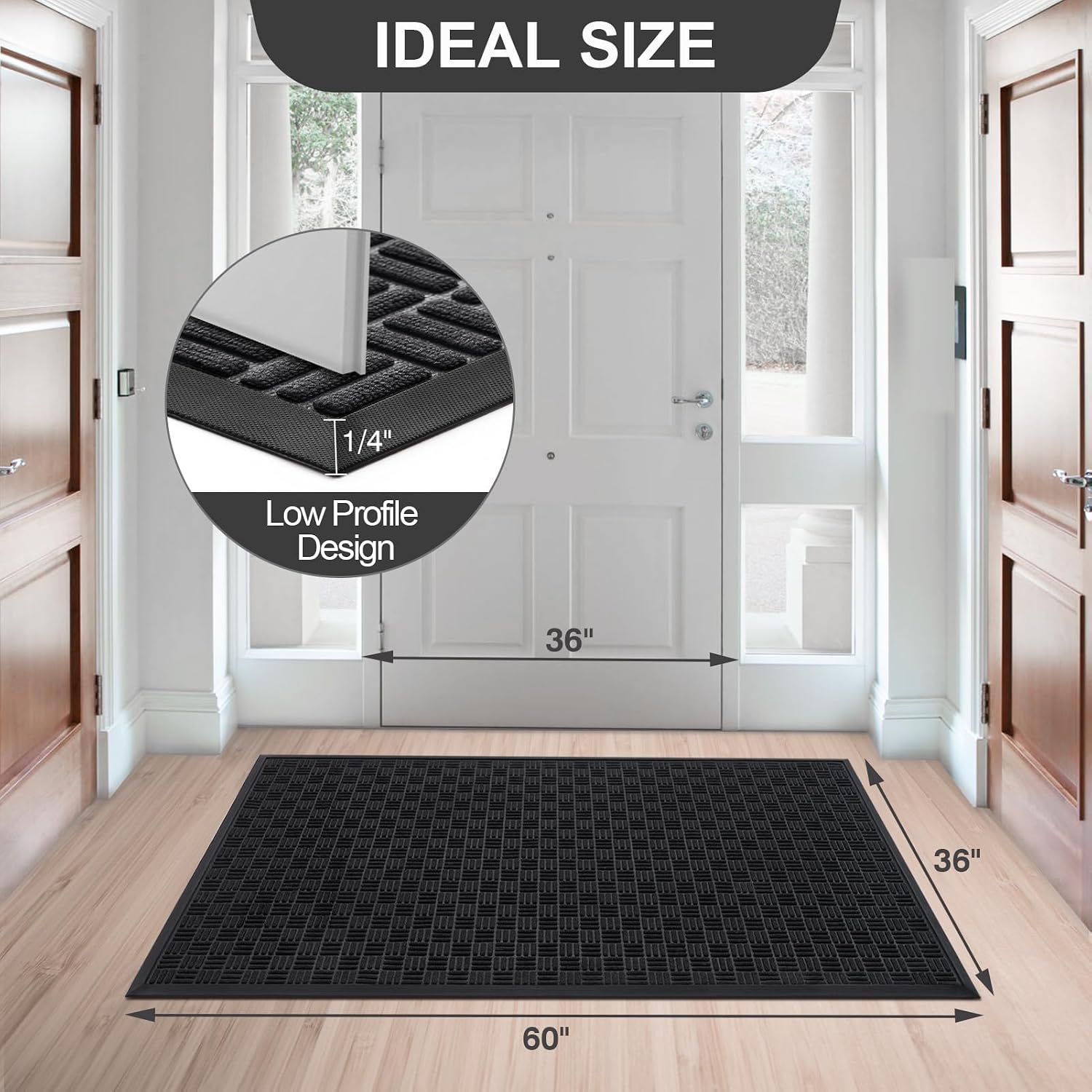 AUCT 23098 - $65 Mibao Front Door Mat Outdoor Entrance, 61.5" x 36" Heavy Duty Welcome Mat for Outdoor - Image 2