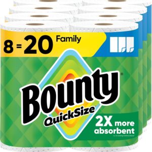 AUCT 24900 - Bounty Quick Size Paper Towels, White, 8 Family Rolls