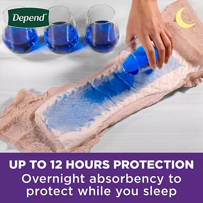 AUCT 24865 - $56 Depend Night Defense Adult Incontinence Underwear for Women - Choose Your Size - Image 3