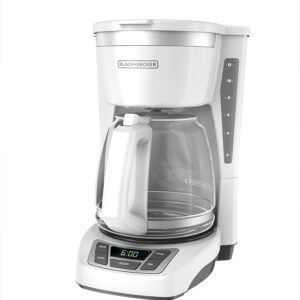 AUCT 23179 - BLACK+DECKER CM1160W-1 CM1160W 12-Cup Programmable Coffeemaker, White/Stainless Steel