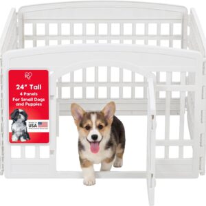 AUCT 22882 - IRIS USA 4-Panel Dog Playpen, Pet Enclosure, White