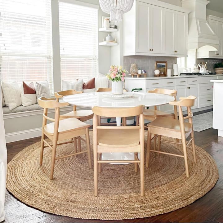 AUCT 22855 - $79 Handwoven Jute Braided Area Rug- Rustic Vintage Beige Reversible Rugs Eco Friendly Rug - Image 2