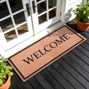 AUCT 24869 - Welcome Long Doormat for Double Door Entrance, 24x59 Inch