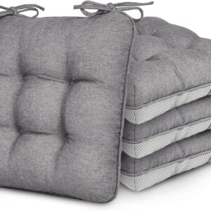 AUCT 24096 - $54 Love's cabin Memory Foam Chair Cushions Set of 4, 19 Inch, Grey