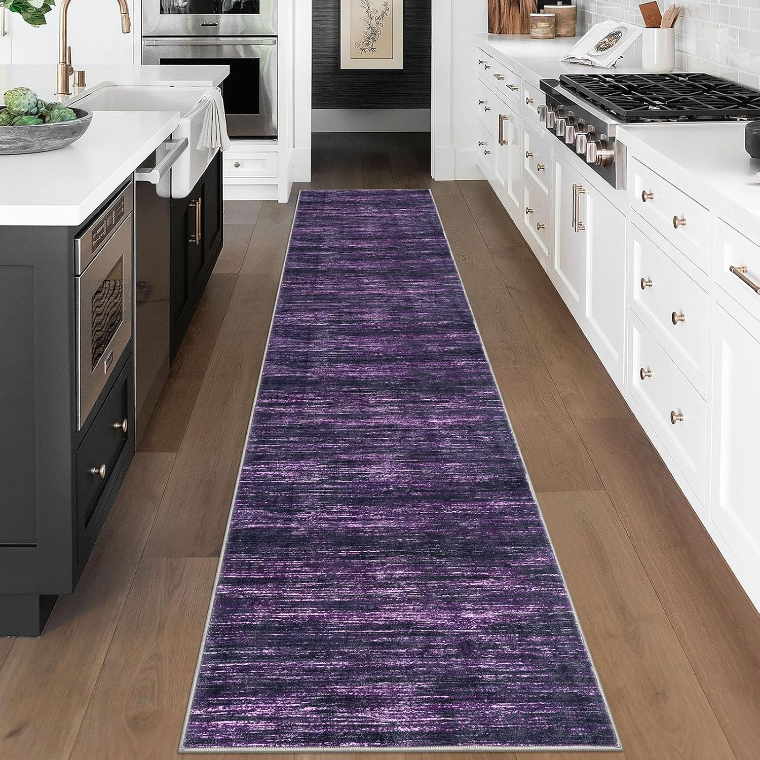 AUCT 24925 - $65 2.6x18 Washable Runner Rug, Non Slip Area Rug for Hallway Kitchen - Image 3