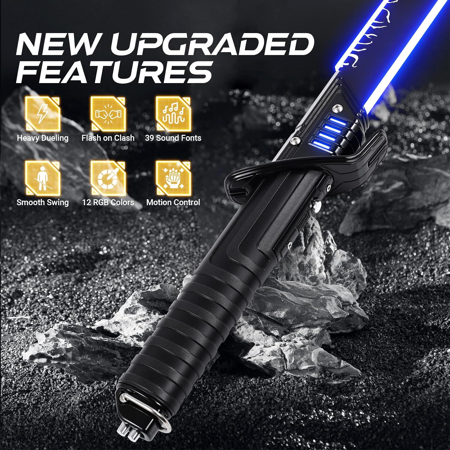 AUCT 23188 - $104 PKSTVB Darksaber Lightsaber, Dueling Dark Saber Motion Control 39 Sets Sound Effects - Image 3