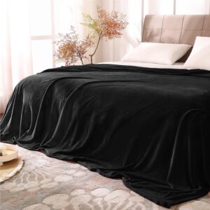 AUCT 23274 - BEDELITE Fleece Blanket Soft Plush King Size Bed Blanket Black 108"x90"