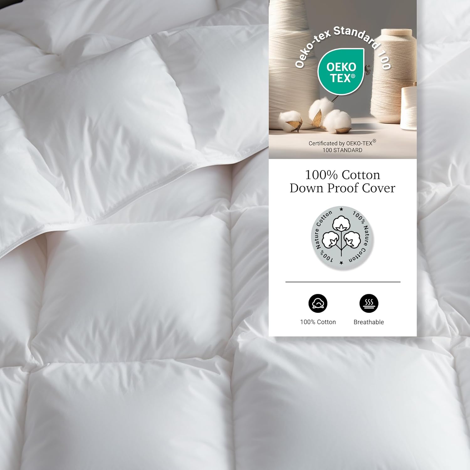 AUCT 24803 - $80 Hotel Grand Luxury White Goose Feather Down Fiber Comforter King Size - Image 3