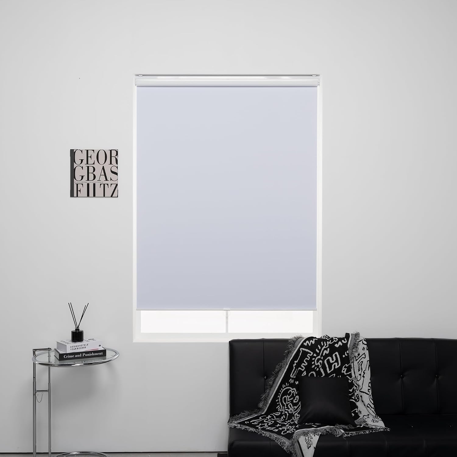 AUCT 23282 - Roller Shades Cordless 100% Blackout Blinds for Windows and Doors, Pull Down Room Darkenin - Image 2