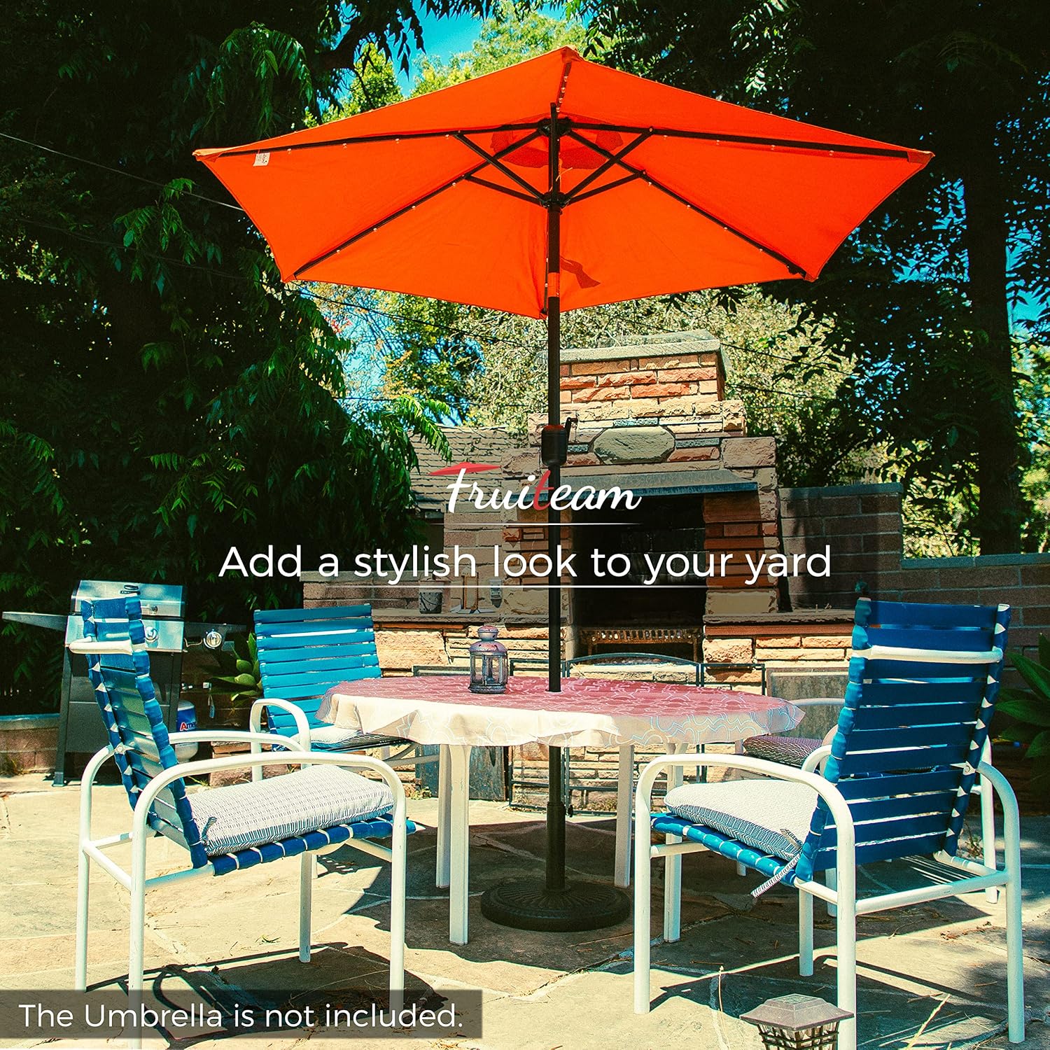 AUCT 23056 - $57 FRUITEAM 15" 26.5 lbs Round Patio Umbrella Base Pre-Filled Umbrella Stand Sun-Flower-P - Image 3