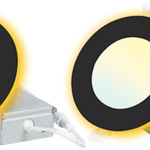 AUCT 24966 - $100 4 Inch 2 Pack Black LED Recessed Lights with Night Light