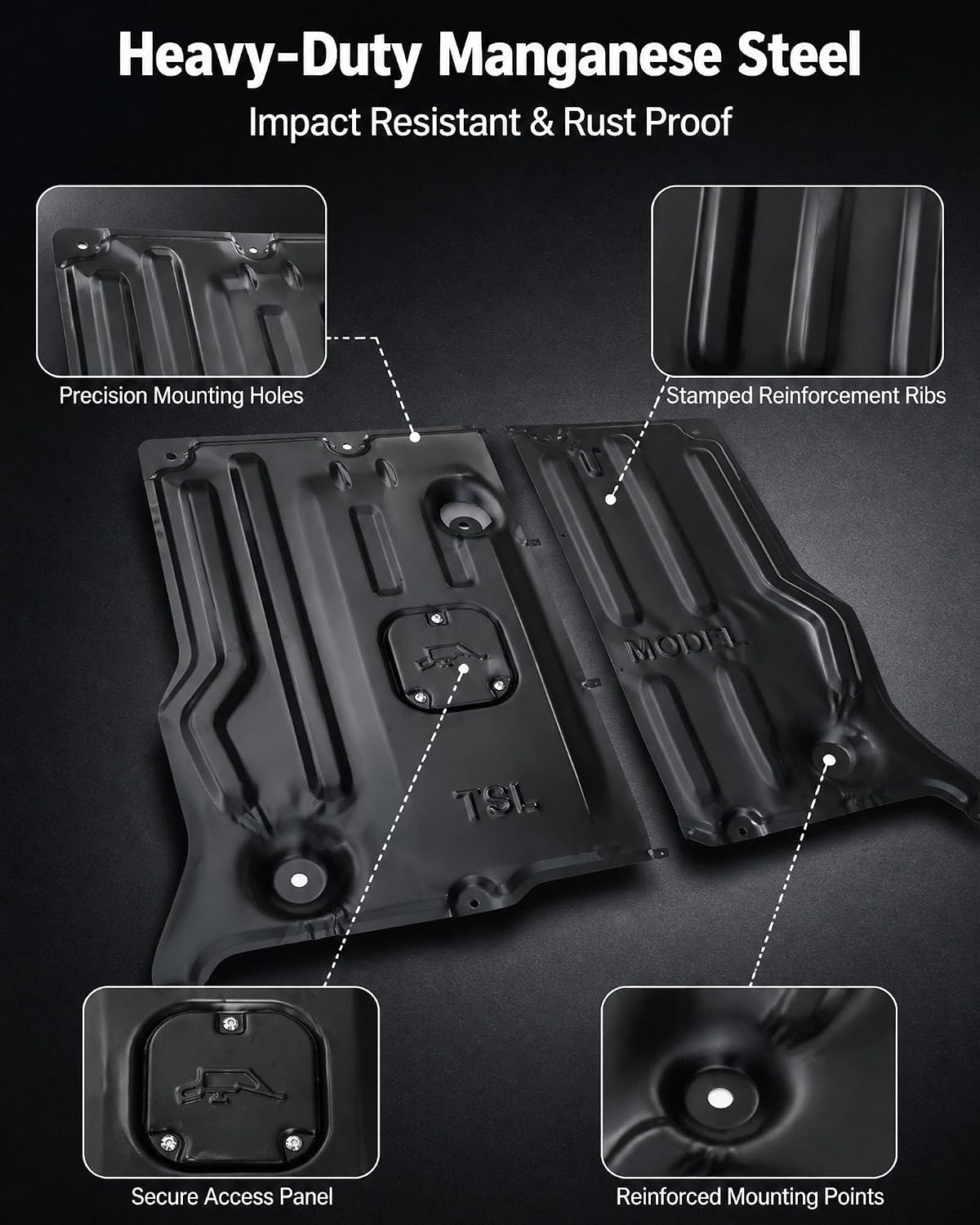 AUCT 22823 - $90 Heavy-Duty Manganese Steel Front Skid Plate for Tesla Model 3 & Y - Image 4