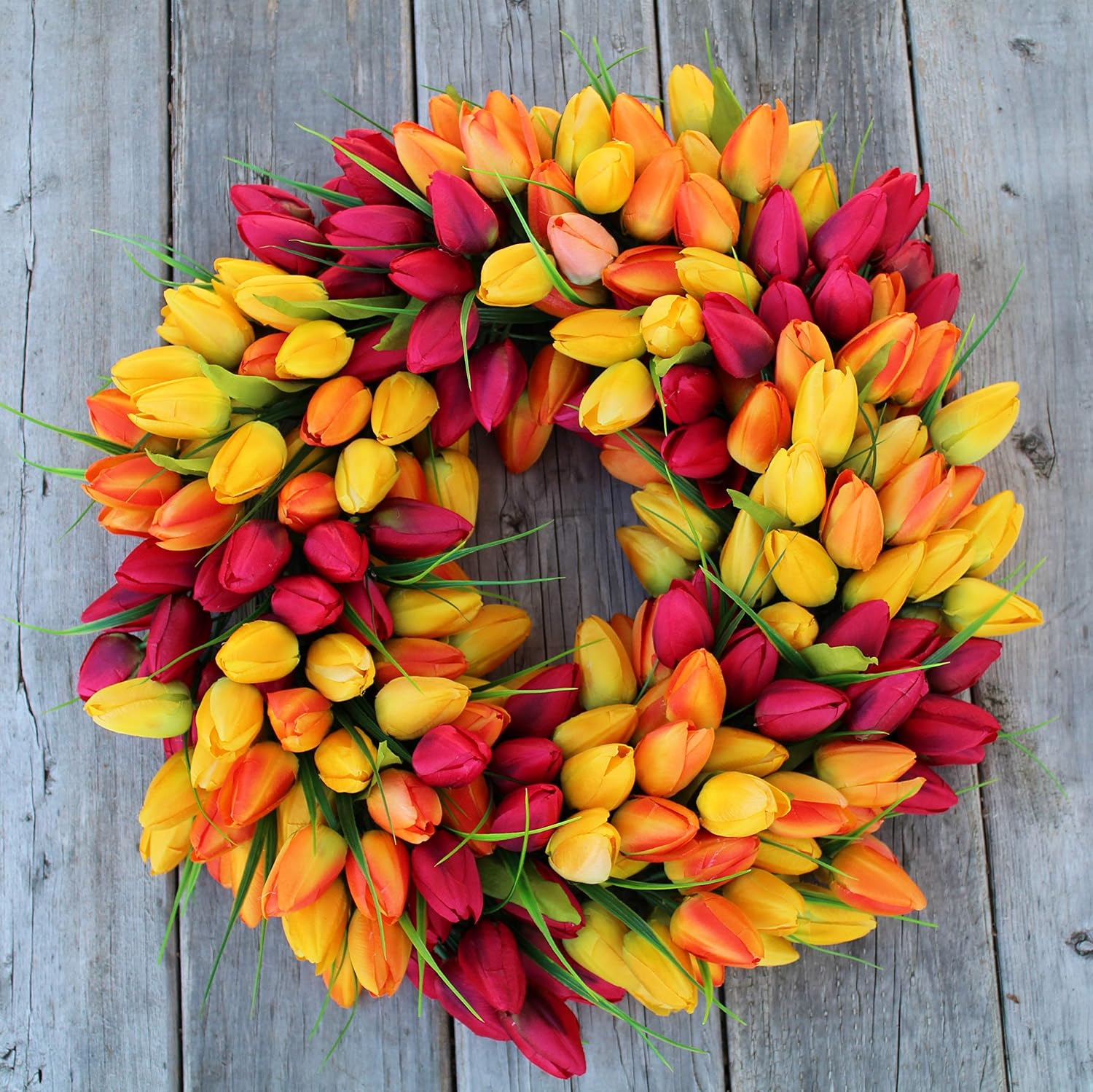 AUCT 24094 - The Wreath Depot Blush Tulip Front Door Wreath 19 Inch, Gorgeous Full Spring Door Wreath D - Image 3