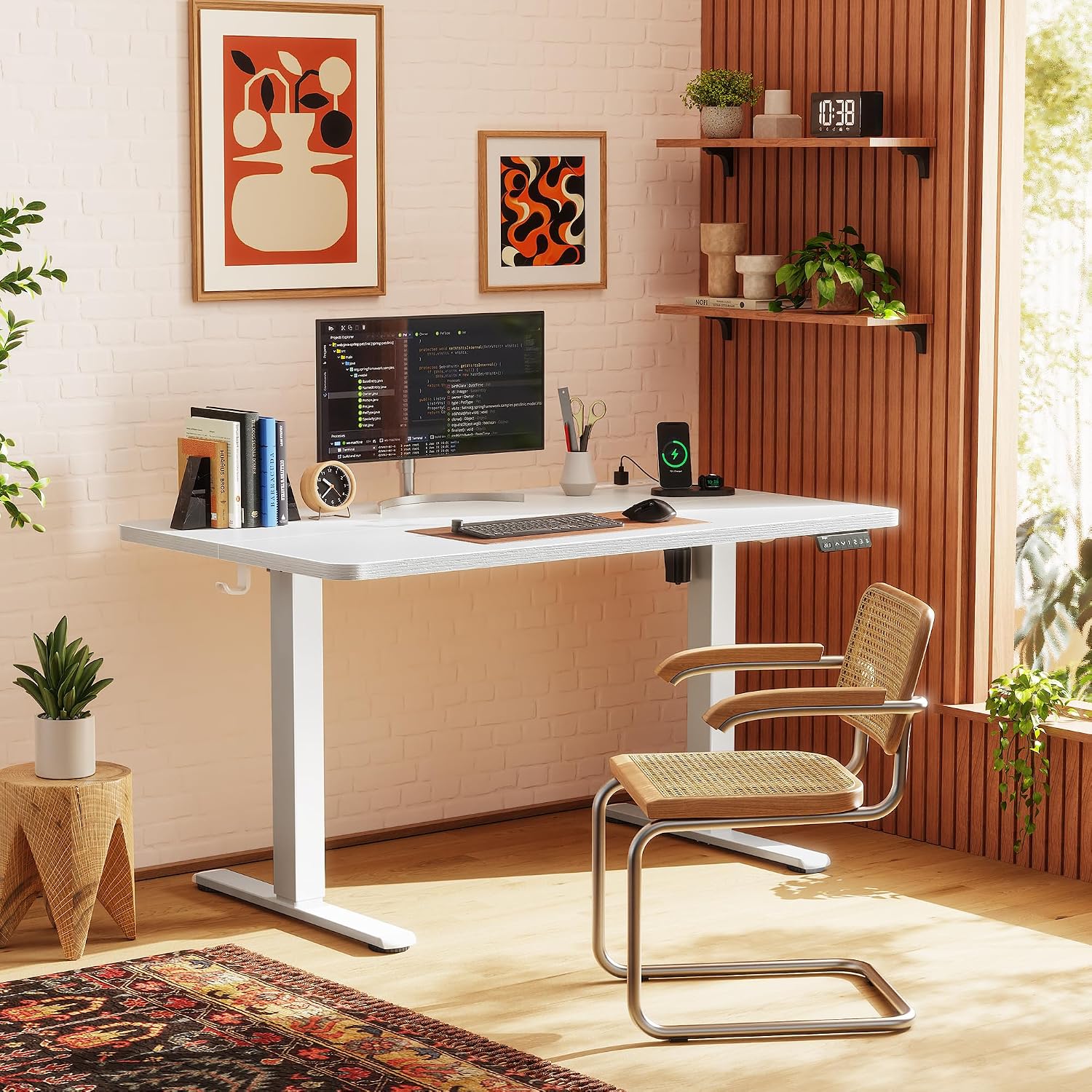 AUCT 24796 - $124 Huuger 47 X 24 Inch Electric Standing Desk with Power Outlets and USB-C Port, Height - Image 2