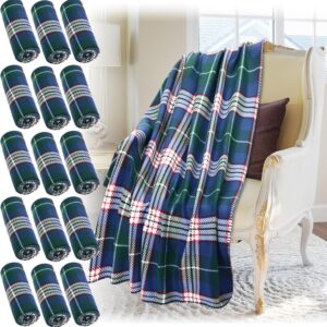 AUCT 24895 - Buryeah 15 Pcs Winter Buffalo Plaid Throw Blankets Bulk 60 x 50 Inch Tartan Plaid Checkere