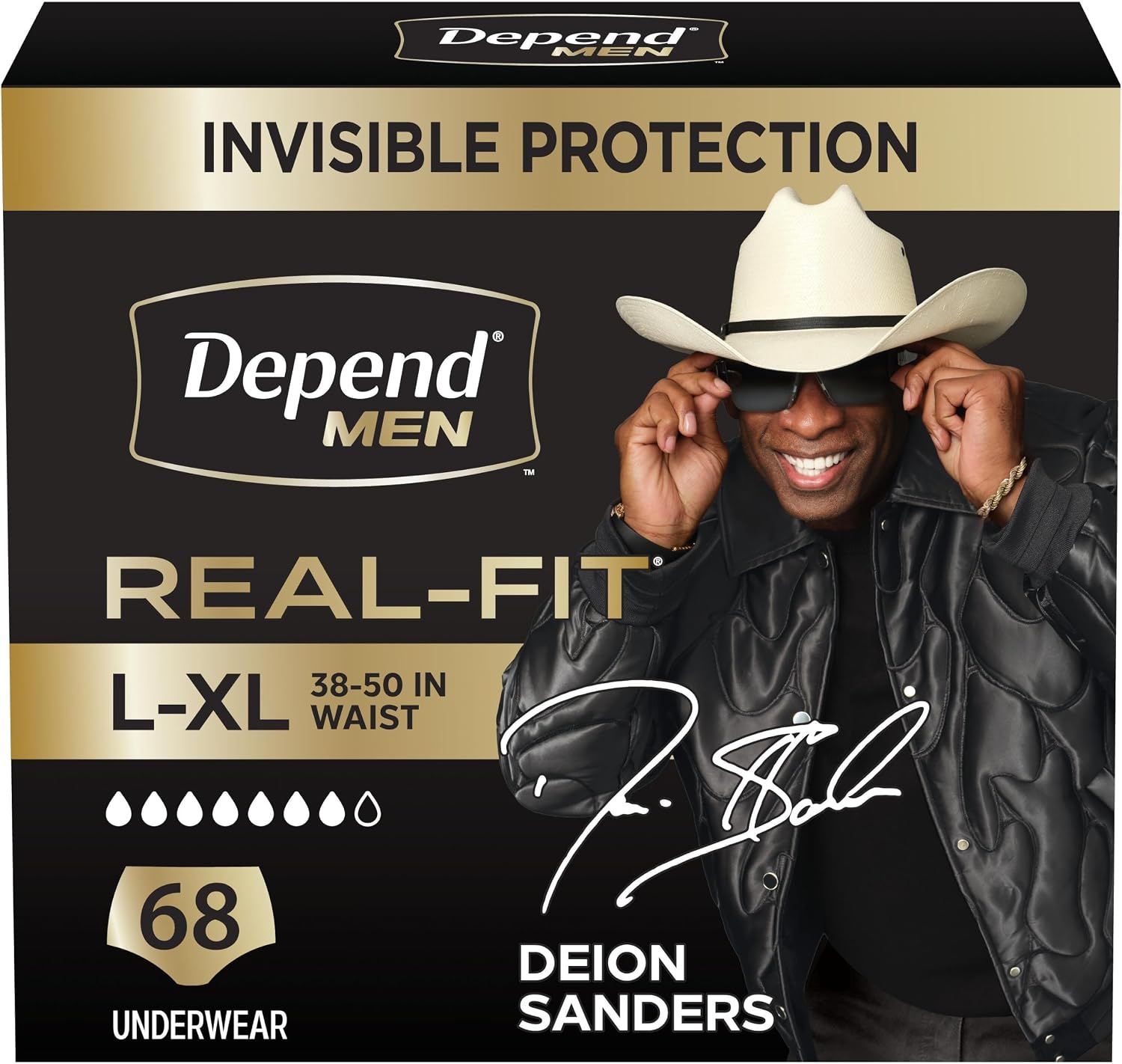 AUCT 24768 - $117 Depend Real Fit Incontinence Underwear for Men, L/XL, 68 Count