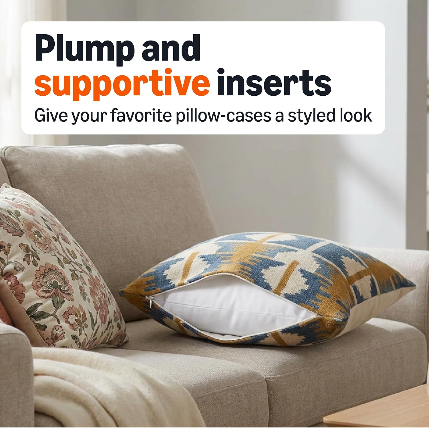 AUCT 22965 - Amazon Basics Throw Pillow Insert, Down Alternative Fiberfill, Hypoallergenic, Machine Was - Image 3