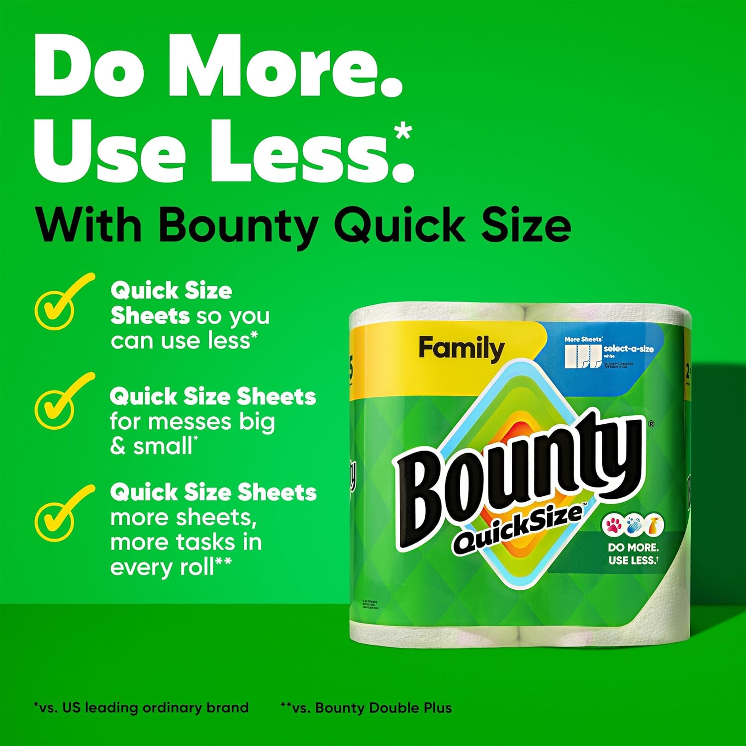 AUCT 24900 - Bounty Quick Size Paper Towels, White, 8 Family Rolls - Image 2