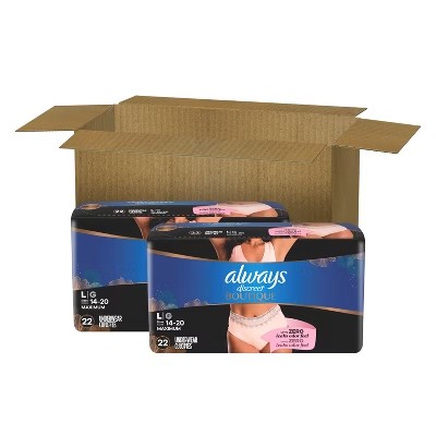 AUCT 24770 - $53 Always Discreet Boutique Underwear Women's Incontinence - Maximum Protection - Large - - Image 2