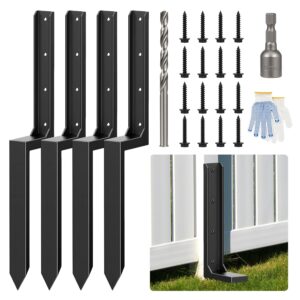 AUCT 24968 - $114 4-Pack Fence Post Saver Kit, 3MM Galvanized Steel Ground Anchors, No-Dig Repair Spike