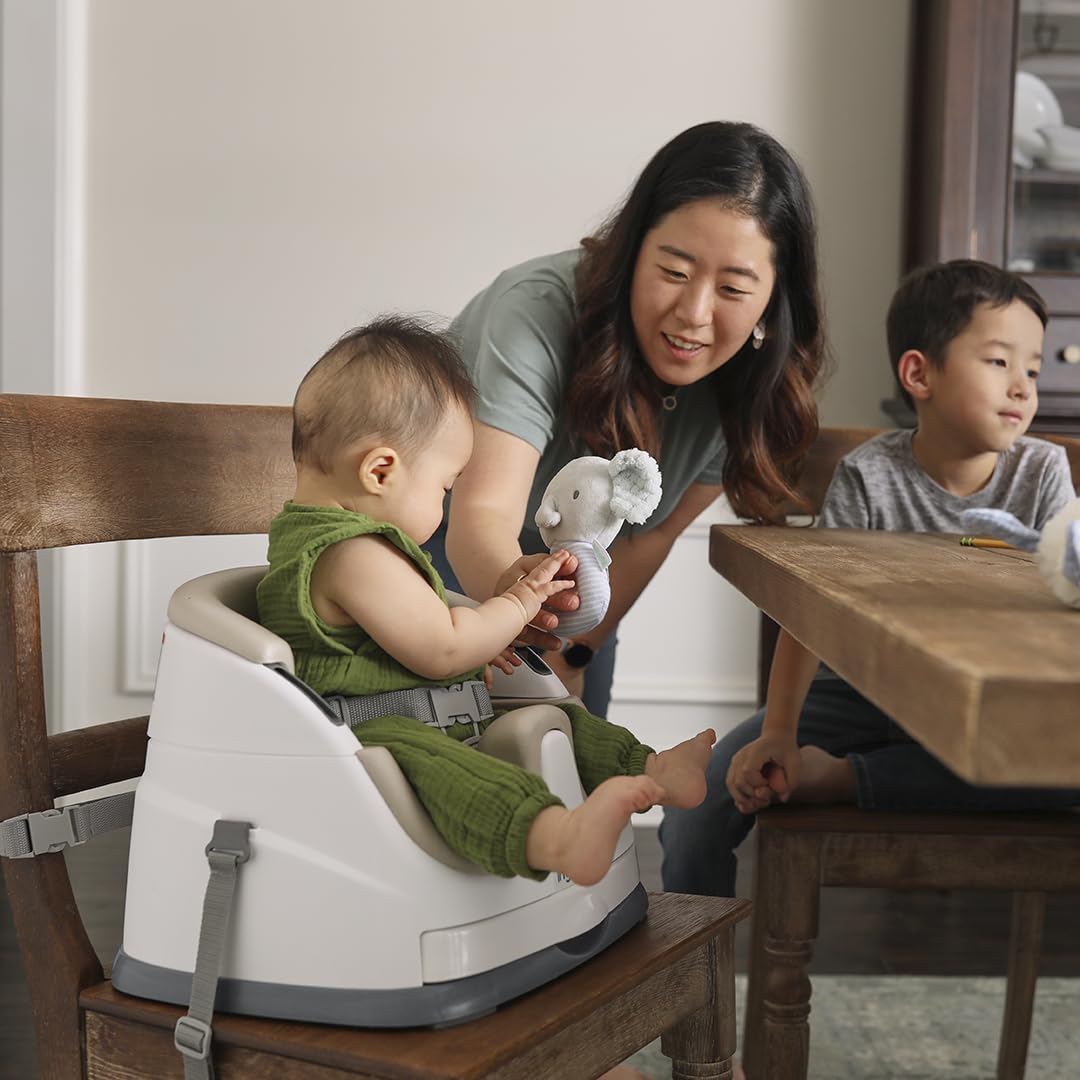 AUCT 23298 - Ingenuity Baby Base 2-in-1 Booster Feeding and Floor Seat with Self-Storing Tray - Cashmer - Image 2