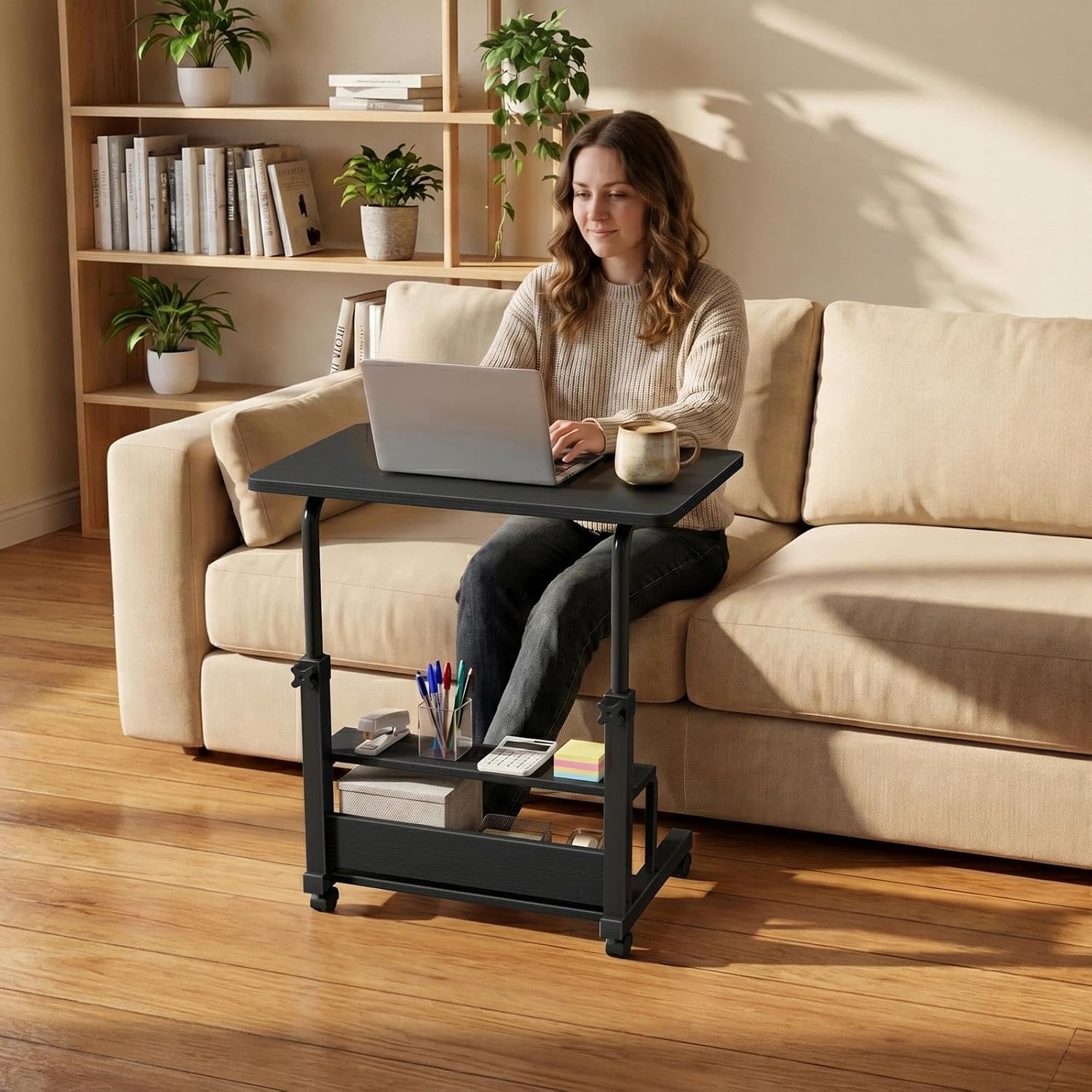 AUCT 23253 - WINAZ Small Portable Rolling Kids Desk - 32" Mobile Laptop Desk with Wheels for Small Spac - Image 4