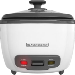 AUCT 23297 - BLACK+DECKER 16-Cup Rice Cooker, RC516, 8-Cup Uncooked Rice, Steaming Basket, Removable No