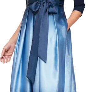AUCT 24922 - $139 S.L. Fashions Women's 3/4 Sleeve Long Satin Mother of the Bride Dress with Pockets, F