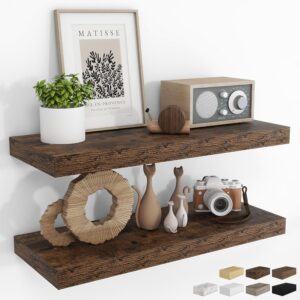 AUCT 24797 - $62 RICHFOCUS Bathroom Floating Shelves for Wall 2Pack|Rustic Brown|32" L