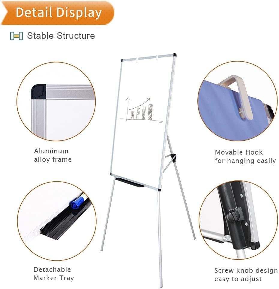 AUCT 22902 - $53 VIZ-PRO Whiteboard Easel, 36 x 24 Inches, Portable Stand Dry Erase Board - Image 3