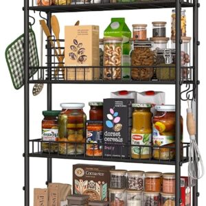 AUCT 23254 - $60 Slim Rolling Storage Cart with Wheels, Metal 6 Tier Spice Rack Mobile Shelving Unit Or