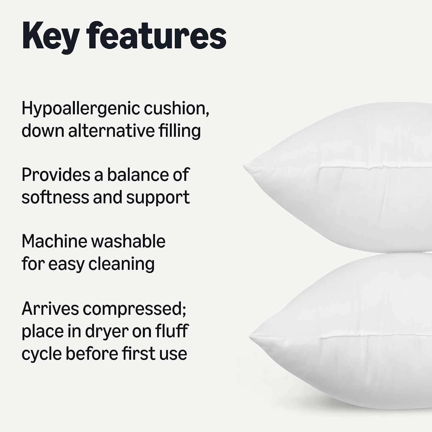 AUCT 22965 - Amazon Basics Throw Pillow Insert, Down Alternative Fiberfill, Hypoallergenic, Machine Was - Image 2