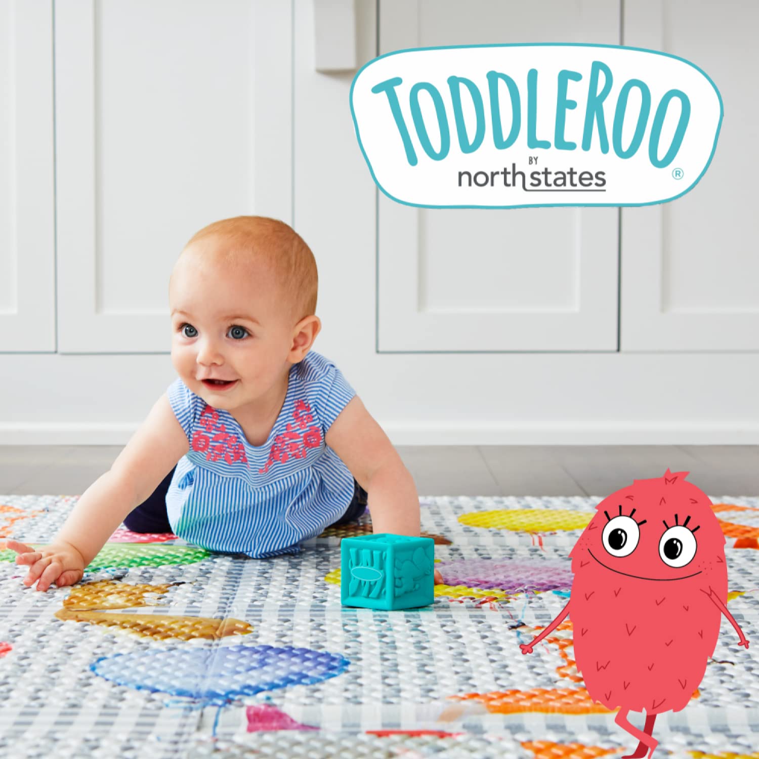 AUCT 22840 - Toddleroo Superyard 2-Panel Extension: Add 65" to Baby Playpens; Aqua - Image 3