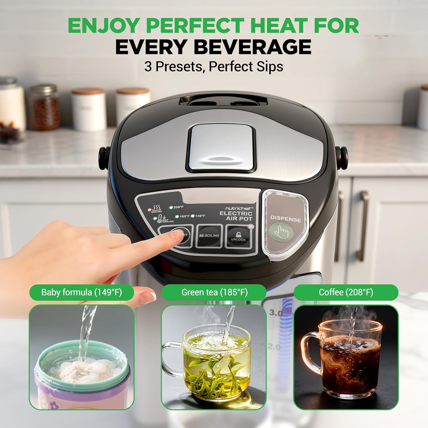 AUCT 24905 - $131 NutriChef Electric Water Boiler and Warmer - 4L/4.2Qt Stainless Steel Electric Hot Wa - Image 3