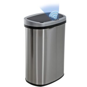 AUCT 23169 - $55 BestOffice | 13 Gallon Stainless Steel Trash Can with Lid | Steel