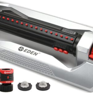 AUCT 23176 - Eden 96216 Heavy Duty Turbo Oscillating Sprinkler, Covers Up to 4,900 sq. ft., 20 Precisio