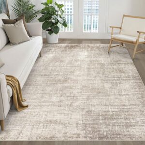 AUCT 23219 - $69 LOONGRUG 5x8 Area Rug Washable Neutral Modern Rug for Living Room Brown