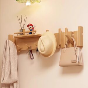 AUCT 24945 - $132 Wall Mounted Piano Key Hanger | Flip Style Hook | Entrance Wall Art Hook, Made of Oak